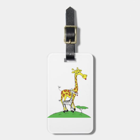 Giraffe En Zebra Bagage Labels (Voorkant verticaal)