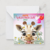 Giraffe Enfants Classroom Valentine Cartes (Devant)