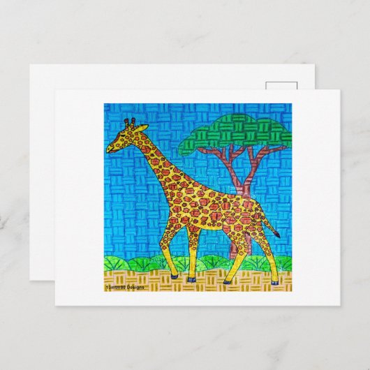 Giraffe (enkel) - Briefkaart (Voorkant / Achterkant)