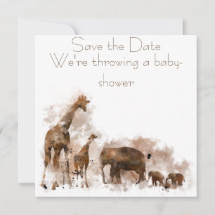 GIRAFFE ET BÉBÉ - Invitation