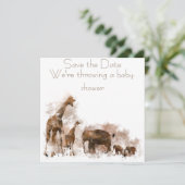 GIRAFFE ET BÉBÉ - Invitation (Debout devant)