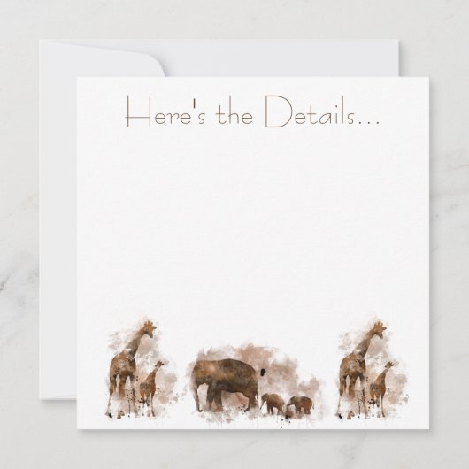 GIRAFFE ET BÉBÉ - Invitation (Dos)