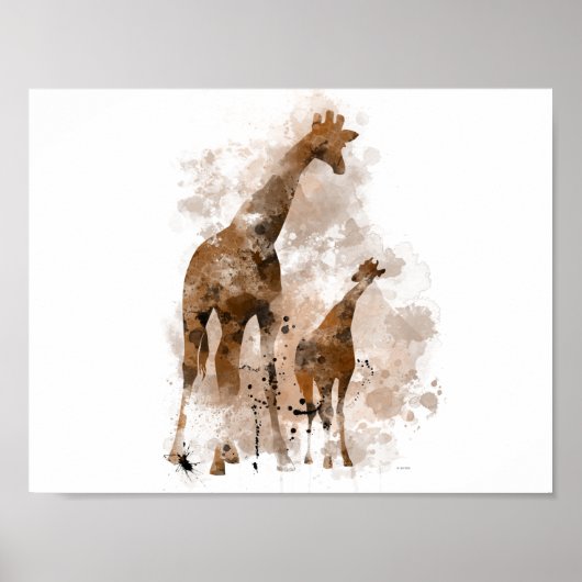 GIRAFFE ET BÉBÉ - Poster (Devant)