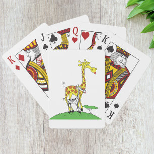Giraffe Et Cartes De Jeu Zebra
