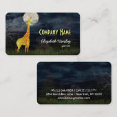 Giraffe et Lune | Cartes de visite personnalisés (Devant / Derrière)