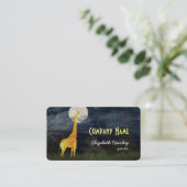 Giraffe et Lune | Cartes de visite personnalisés (Debout devant)