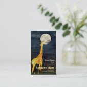 Giraffe et Lune | Cartes de visite personnalisés (Debout devant)