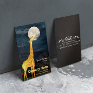 Giraffe et Lune Cartes de visite personnalisés