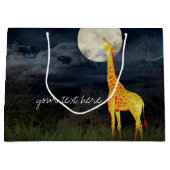 Giraffe et Lune | Sac cadeau personnalisé (Devant)
