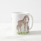 Giraffe et son veau design sur une Mug / Coupe (Devant droit)
