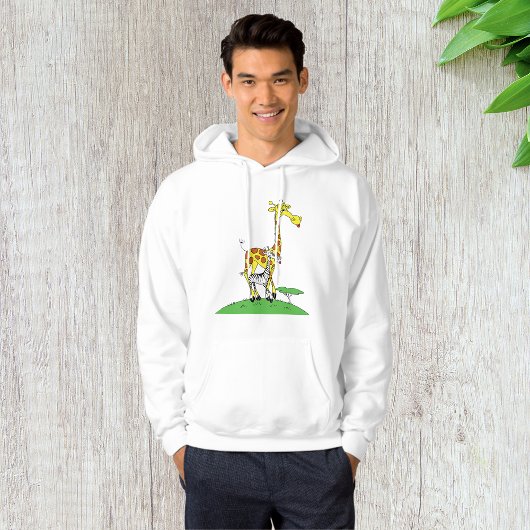 Giraffe Et Un Sweat - shirt à capuche Zebra Mens