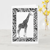 Giraffe étude Carte d'anniversaire (Fleur jaune)