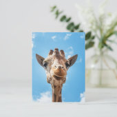 Giraffe Face Close-up Foto Briefkaart (Staand voorkant)