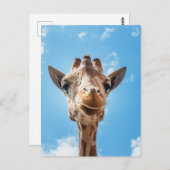 Giraffe Face Close-up Foto Briefkaart (Voorkant / Achterkant)