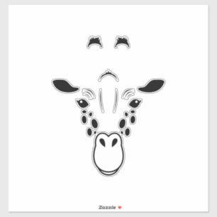 Giraffe Face Silhouette Sticker