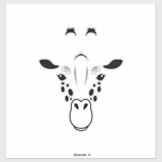 Giraffe Face Silhouette Sticker (Vel)