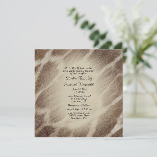 Giraffe Faire-part de mariage (Debout devant)