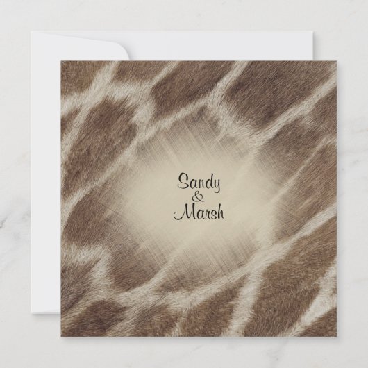 Giraffe Faire-part de mariage (Dos)