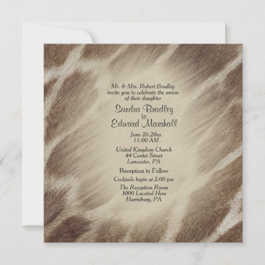 Giraffe Faire-part de mariage (Devant)