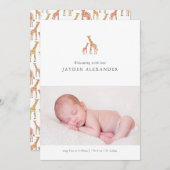 Giraffe Faire-part de naissance (Devant / Derrière)