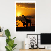 Giraffe Familie 2 Poster (Thuiskantoor)
