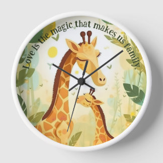 Giraffe Familie | Dierdieren | Wandklok