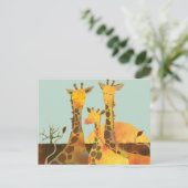 Giraffe familie in Afrika Briefkaart (Staand voorkant)