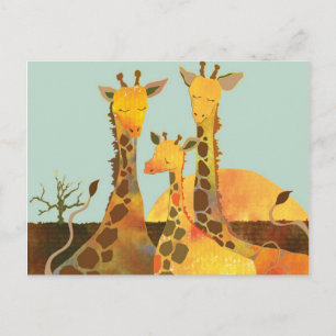 Giraffe familie in Afrika Briefkaart
