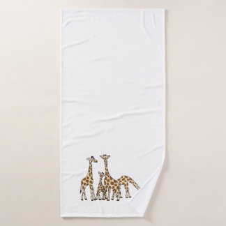 Giraffe familie in handdoeken met bruin en beige h