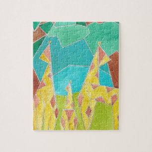 Giraffe Familie Originele Abstracte Kunst Legpuzzel