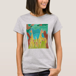 Giraffe Familie Originele Abstracte Kunst T-shirt