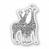 Giraffe familie sticker (Voorkant)