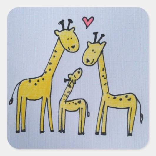Giraffe Familie sticker (Voorkant)