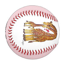 Giraffe Familie Tijd Honkbal