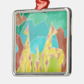 Giraffe Family Original Abstract Art Metalen Ornament (Links)