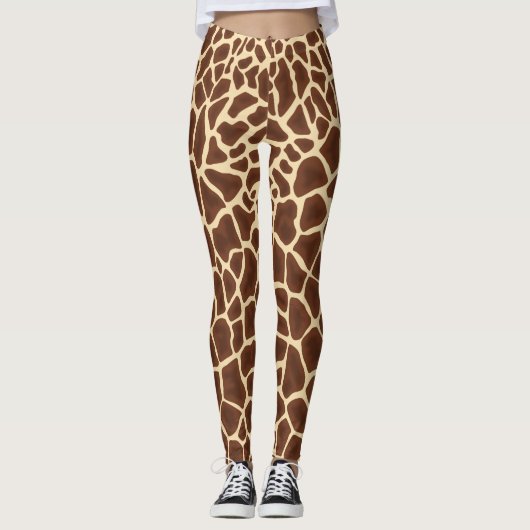 Giraffe Flecken Druck Leggings (Voorkant)