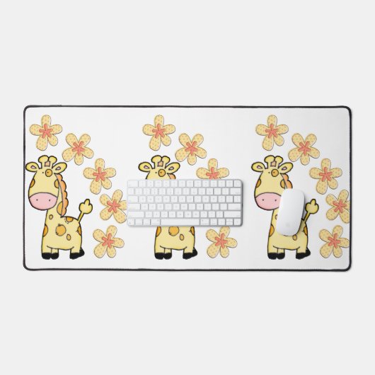 Giraffe Fleur de Mat de bureau (Clavier et souris)