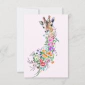 Giraffe Fleurs Carte d'anniversaire (Dos)