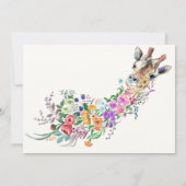 Giraffe Fleurs Carte d'anniversaire (Dos)
