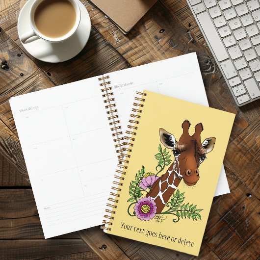 Giraffe Fleurs de Portrait Jaunes