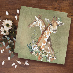 Giraffe Floral Kaart