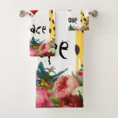 Giraffe Floral Love Serviettes de toilette (En situation)
