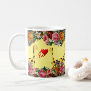 Giraffe Floral Mug Jaune