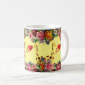 Giraffe Floral Mug Jaune (Devant droit)