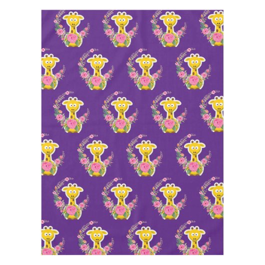 Giraffe florale Roses roses nappes (Devant)