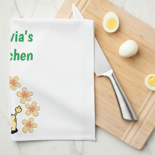 Giraffe Florale Serviette à main (Quart Plié)