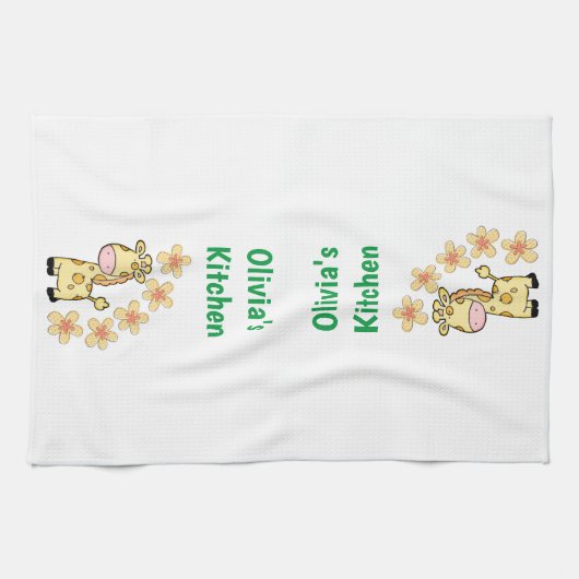 Giraffe Florale Serviette à main (Horizontal)