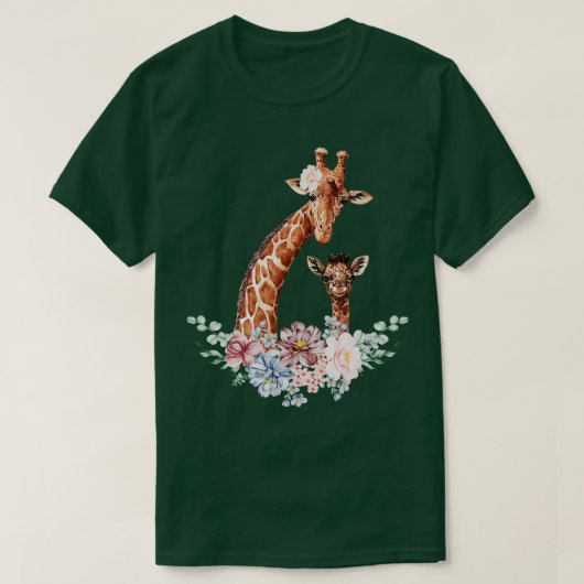 Giraffe Flowers Giraffe Lover dierentuin T-shirt (Design voorkant)