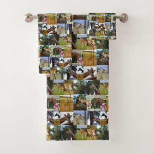 Giraffe fotocollage, bad handdoek