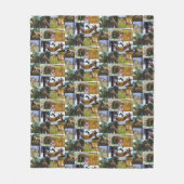 Giraffe fotocollage, fleece deken (Voorkant)